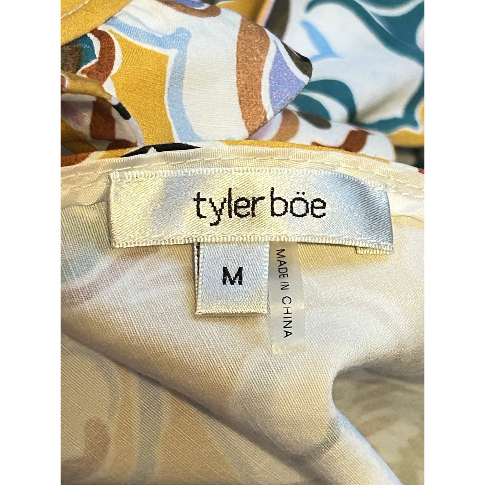 Tyler Boe Womens Medium Stella Mecho Floral Ruffle Neck Back Bow Floral Tank Top - Picture 7 of 16